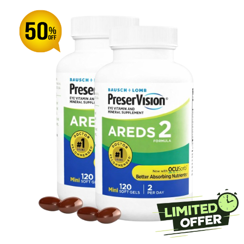 PreserVision AREDS 2 Eye Vitamins – Eye Health Supplement | 120 SoftGel | 30%-50% OFF | Single & 2- Pack Bundles