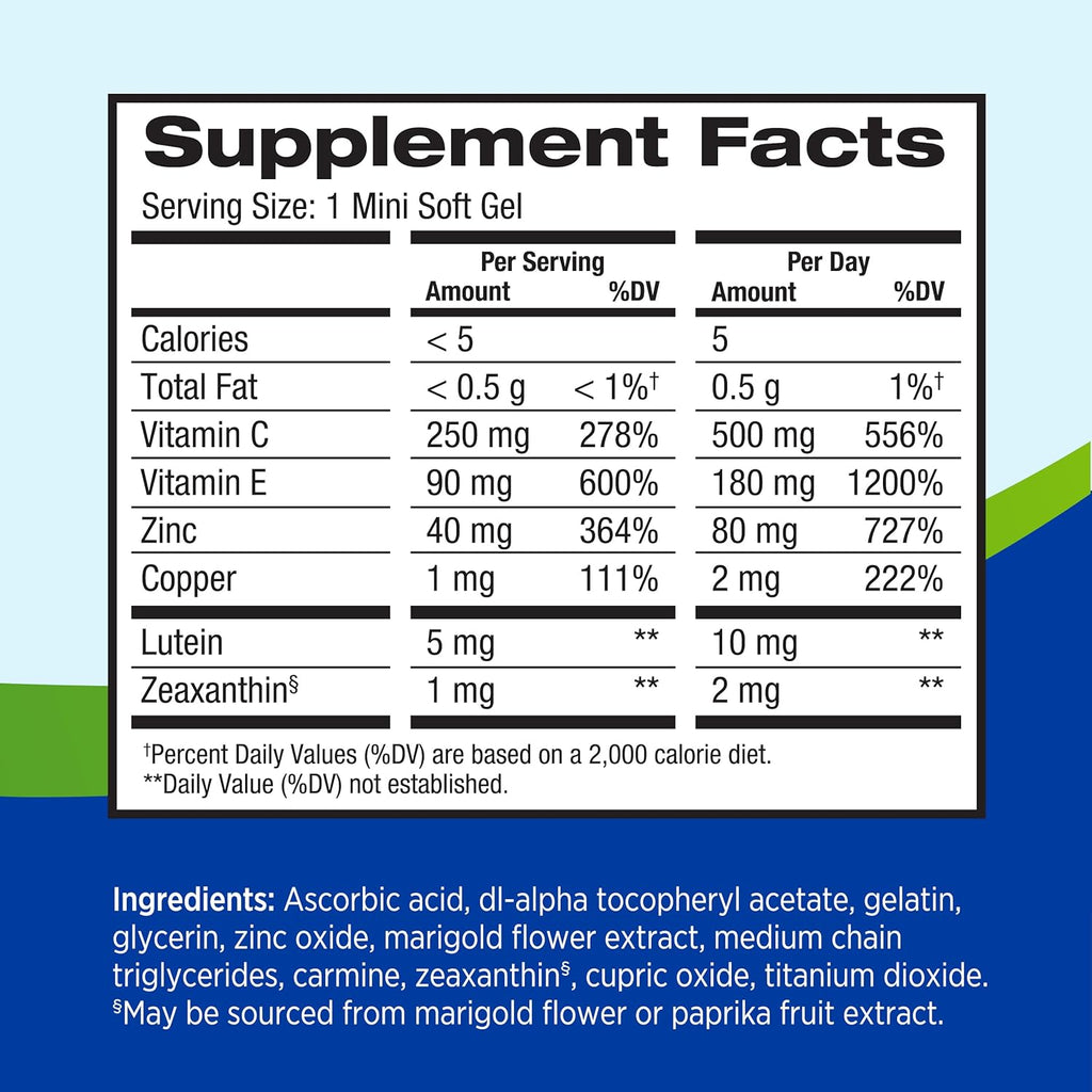 PreserVision AREDS 2 Eye Vitamins – Eye Health Supplement | 120 Vegan Soft Gels | 30%-50% OFF | Single & 2-Pack Bundles