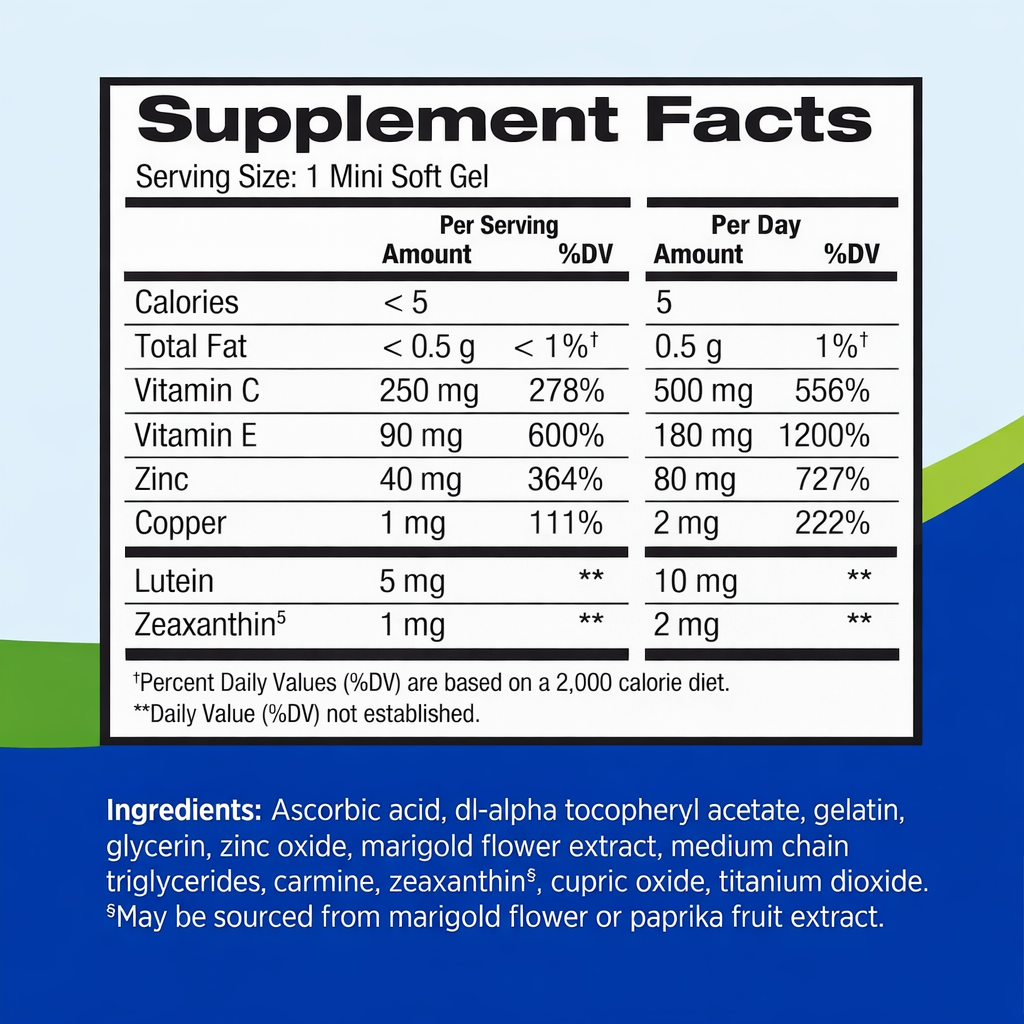 PreserVision AREDS 2 Eye Vitamins – Eye Health Supplement | 120 SoftGel | 30%-50% OFF | Single & 2- Pack Bundles