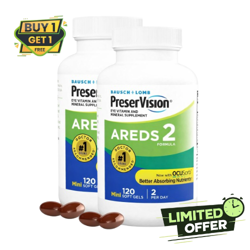PreserVision AREDS 2 Eye Vitamins – Eye Health Supplement | Buy 1 Get 1 Free | Limited Time Offer